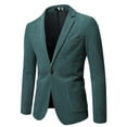 thumbnail image 1 of IROINNID Men's Long Sleeve V-Neck Blazer Notch Lapel Mid-Length Jacket Solid Color Comfy Autumn And Winter Personality Suit Jacket, 1 of 8