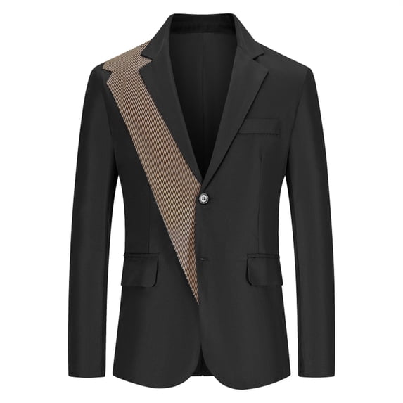 IROINNID Men's Long Sleeve V-Neck Blazer Notch Lapel Short Jacket Color Block Casual England High Quality Single Breasted Suit