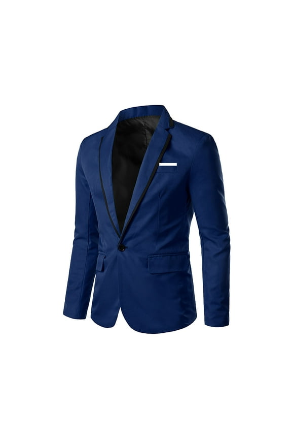 Men's Long Sleeve V-Neck Blazer Notch Lapel Short Jacket Solid Color Leisure England High Quality Single Breasted Suit
