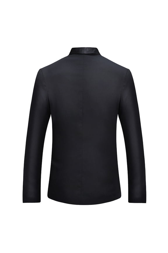 Men's Long Sleeve V-Neck Blazer Turndown Lapel Hip-Length Button Jacket Solid Color Comfy Slim Single-row One-button Contrasting Color Fashion Suit Coat