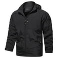 thumbnail image 1 of IROINNID Men's Long Sleeve V-Neck Parka Mid-Length Hoodie Jacket Solid Color Comfy Autumn And Winter Plus Velvet Pocket Warm Jackets, 1 of 7
