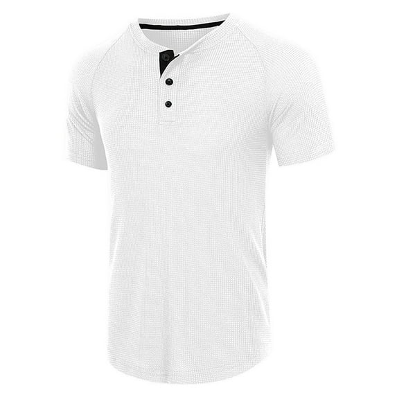IROINNID Men's Loose Comfy Short Sleeve Solid Tops, Size M-5XL