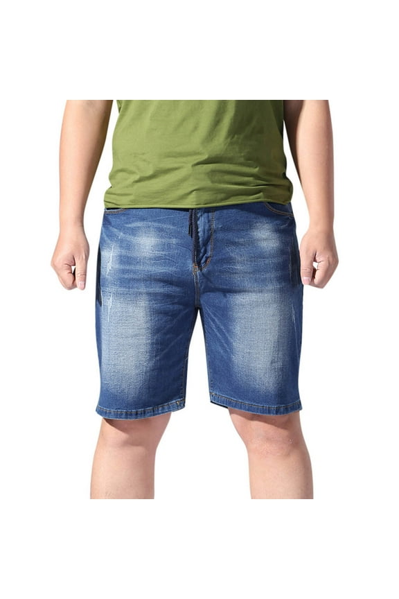 Men's Oversize Summer Stretch Jeans Comfy Bermuda Denim Shorts,L-6XL