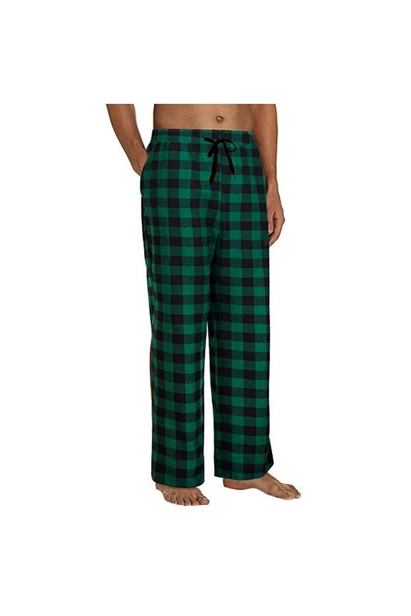 Men's Pants Relaxed Cigarette Plaid Bandage Loose Sport Plaid Pajama Pants Print Elastic Waist Pants