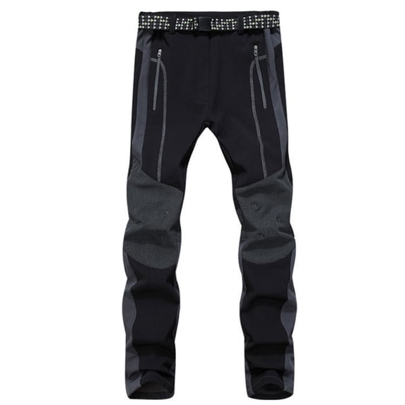 IROINNID Men's Pants Relaxed Insulated Snow Overalls Pocket Trousers Solid Color Rigid Waist Pants