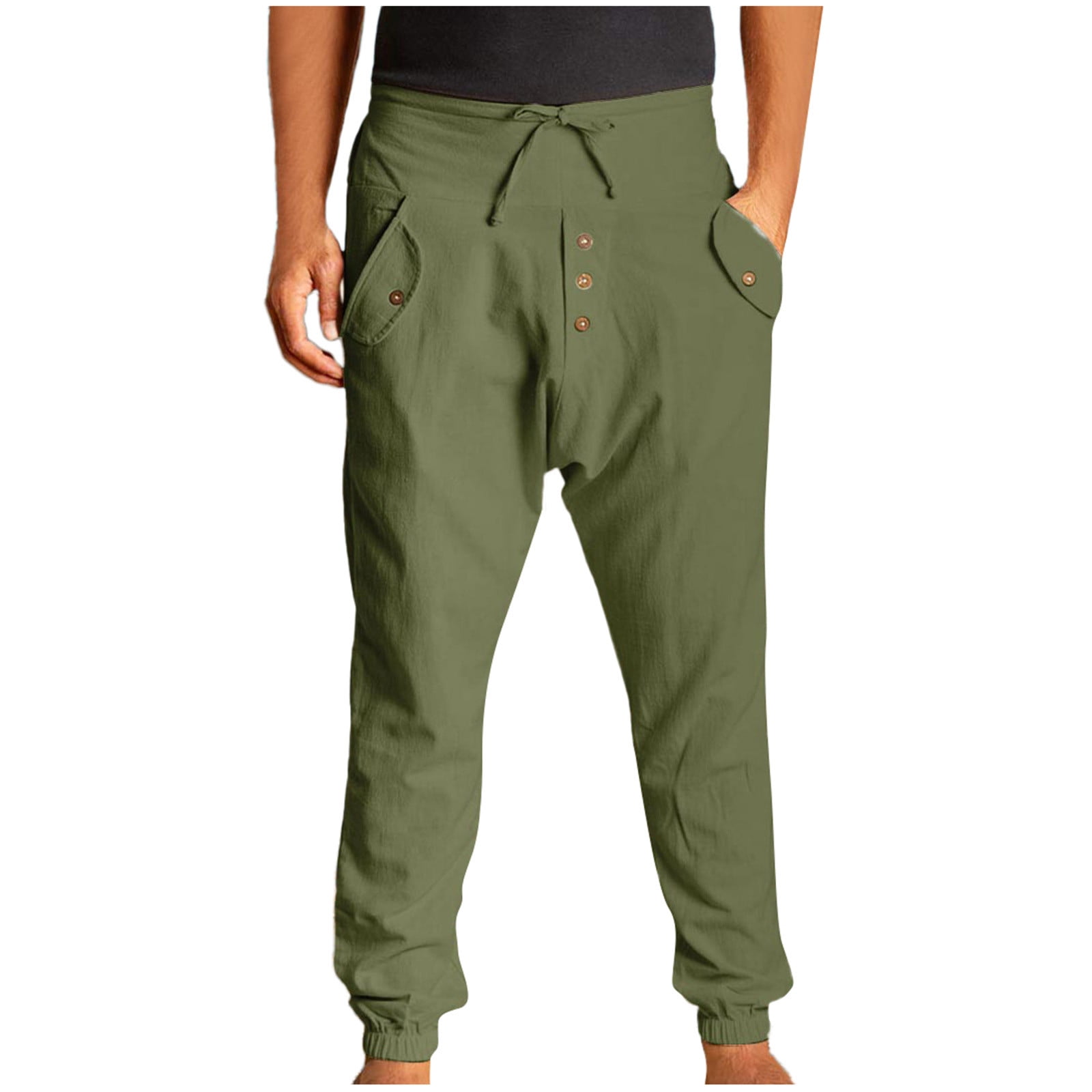 w double polyester pants サイズ1 W005 ovy IROINNID Men's Pants Relaxed Skinny Cotton Linen Double Pockets