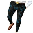 thumbnail image 1 of IROINNID Men's Pants Relaxed Skinny Zippered Mid Waist Trousers With Pockets Pants Print Elastic Waist Pants, 1 of 6