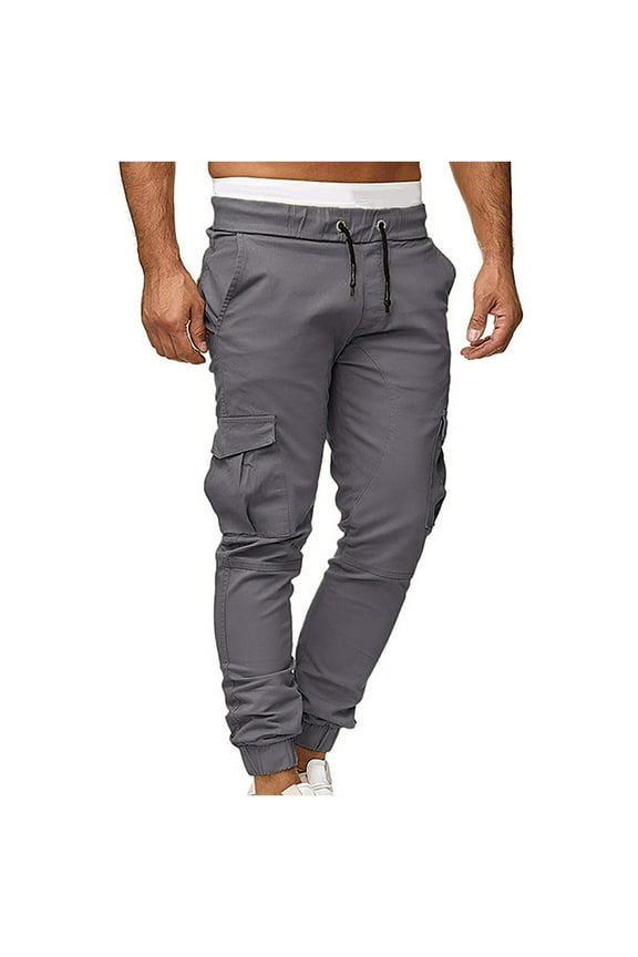Men's Pants Workout Jogging Hiking Lightweight Straight Loose Plain with Pockets (Regular and Big & Tall Sizes)