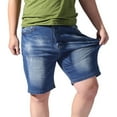 thumbnail image 1 of IROINNID Men's Plus Size Jeans Casual Drawstring Elastic Denim Shorts With Pocket, 1 of 9