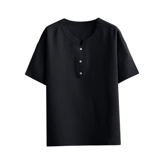 IROINNID Men's Plus Size V-neck Solid Color Short Sleeve T-Shirts