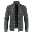 thumbnail image 1 of IROINNID Men's Plush Turtleneck Stand Collar Long Sleeve Solid Color Loose Sweater Geometry Stand Collar Coat Keep Warm Sweater, 1 of 4