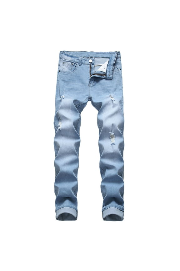 Men's Premium No Iron Jeans Classic Fit Expandable Waist Flat Front Pants (Regular and Big & Tall Sizes)