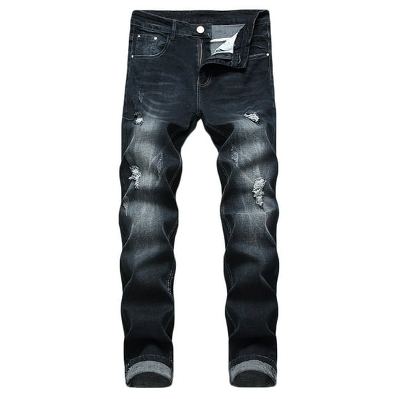 IROINNID Men's Premium No Iron Jeans Classic Fit Expandable Waist Flat Front Pants (Regular and Big & Tall Sizes)