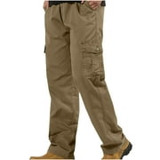 IROINNID Mens Premium No Iron Khaki Classic Fit Expandable Waist Flat Front Casual Golf Pant Regular and Big & Tall Sizes