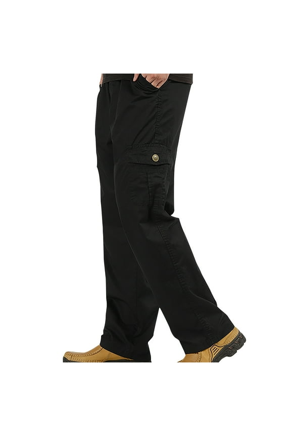 Men's Premium No Iron Khaki Classic Fit Expandable Waist Flat Front Casual Golf Pant (Regular and Big & Tall Sizes)