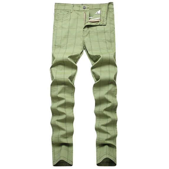 IROINNID Men's Premium No Iron Khaki Classic Fit Expandable Waist Flat Front Casual Stripe Pant (Regular and Big & Tall Sizes)