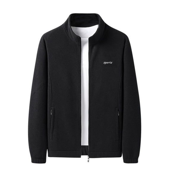 IROINNID Men's Shearling Round Neck Long Sleeve Solid Color Leisure Fleece Coat Sport Jacket Outwear & Jackets