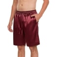 thumbnail image 1 of IROINNID Men's Shiny Silk Like Quick Dry Shorts with Elastic Drawstring Waist and Side Pockets Lightweight Casual Summer Beach Vacation Home Relaxed Wear, 1 of 8