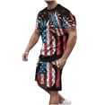 thumbnail image 1 of IROINNID Men's Short Sleeve July 4th Walkshorts Unlimited Day Printing T-shirt Elastic Waist Shorts Casual Sports Holiday Top Shorts Two Piece Set, 1 of 5