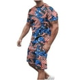 thumbnail image 1 of IROINNID Men's Short Sleeve July 4th Walkshorts Unlimited Day Printing T-shirt Elastic Waist Shorts Casual Sports Holiday Top Shorts Two Piece Set, 1 of 5