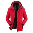 thumbnail image 1 of IROINNID Men's Ski Jacket Solid Windbreaker Waterproof Coat with Warm Puffer Jacket Two-pieces Set Outdoor Warm Snow Coat,Red, 1 of 8