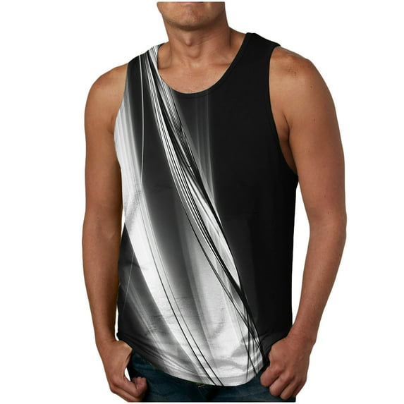 IROINNID Men's Sleeveless Athletic Tank Top, Tag Free & Moisture Wicking, Compression Shirt Men Workout Summer Ribbed Stretch Fabric