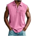 thumbnail image 1 of IROINNID Men's Sleeveless Collared Button Down Tank Top with Chest Pocket Solid Color Casual Summer Shirt Lightweight Breathable Gym Workout Sports Tee, 1 of 6