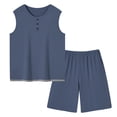 thumbnail image 1 of IROINNID Men's Sleeveless Henley Tank Top and Shorts Set with Button Placket Elastic Waist and Pockets Relaxed Casual Summer Lounge Wear, 1 of 8