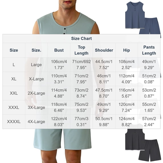 IROINNID Men's Sleeveless Henley Tank Top and Shorts Set with Button Placket Elastic Waist and Pockets Relaxed Casual Summer Lounge Wear