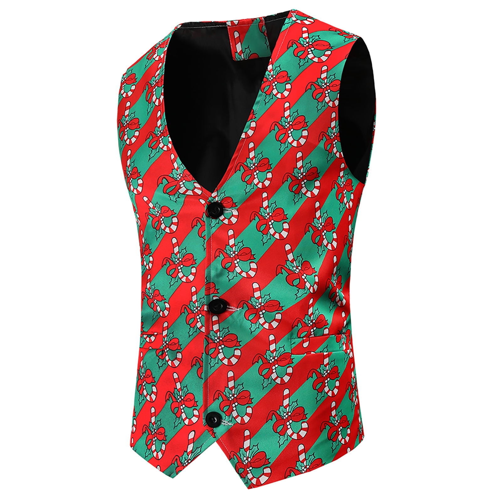 IROINNID Men's Sleeveless VNeck Short Vest Print Loose Autumn And