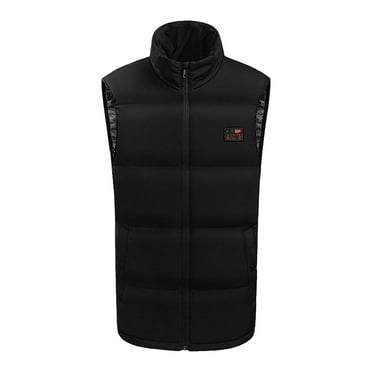 IROINNID Men's Sleeveless V-Neck Short Vest Solid Color Leisure Warm Clothing Heated For Riding Fishing, Charging Via Heated Coat