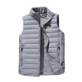 thumbnail image 1 of IROINNID Men's Sleeveless V-Neck Short Vest Solid Color Loose Outdoor Warm Clothing Heated For Riding Skiing Fishing Charging Via Heated Coat With Pocket, 1 of 4