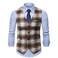 thumbnail image 1 of IROINNID Men's Sleeveless V-Neck Short Vest Stripes Loose Versatile Formal Vest, 1 of 9