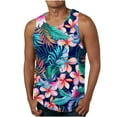 thumbnail image 1 of IROINNID Men's Sleeveless Workout Gym Tank Top, Tag Free & Moisture Wicking, Soft Undershirts Quick-Drying Casual Pullover Floral Colored Ribbed Stretch Fabric, 1 of 5