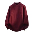 thumbnail image 1 of IROINNID Men's Solid Color Jacquard Crewneck Knit Sweater Long Sleeve Soft Warm Pullover Top Casual Winter Layering Essential Everyday Wardrobe Staple, 1 of 3
