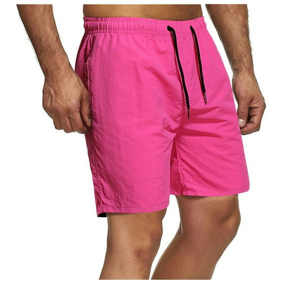 IROINNID Men's Solid Elastic Waist Loose Workout Shorts