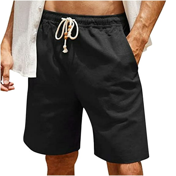 IROINNID Men's Solid Loose Shorts Casual Workout Elastic Waist Comfy Shorts