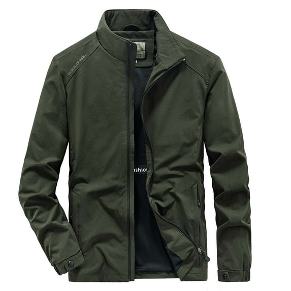 IROINNID Men's Storm Jacket Long Sleeve Solid Color Comfy Stand Collar Stretch Jacket Outdoor Windproof Wear-resistant Upper Jacket Vest