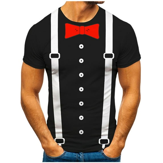 IROINNID Men's Stylish Casual Printing Short Sleeve Summer Loose Tops