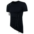 thumbnail image 1 of IROINNID Men's Stylish Short Sleeve T-shirt With Irregular Knitting Rope Design, 1 of 4