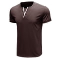 thumbnail image 1 of IROINNID Men's Stylish V-Neck Tie-Dye 3/4 Sleeve T-Shirt, 1 of 4