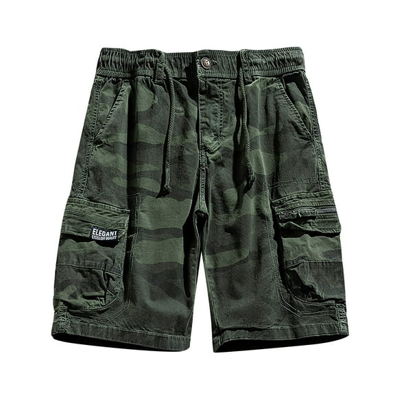 IROINNID Men's Summer Camouflage Outdoors Cargo Elastic Workout Shorts