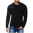 thumbnail image 1 of IROINNID Men's Sweater Round Neck Long Sleeve Jumper Mid-Length Color Block Leisure Pullover Autumn Winter Patchwork Color Low Sweater, 1 of 6