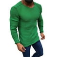 thumbnail image 1 of IROINNID Men's Sweater Round Neck Long Sleeve Jumper Mid-Length Solid Color Comfy Pullover Sweaters Tops, 1 of 3