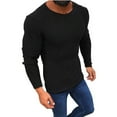 thumbnail image 1 of IROINNID Men's Sweater Round Neck Long Sleeve Jumper Mid-Length Solid Color Comfy Pullover Sweaters Tops, 1 of 3