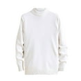 thumbnail image 1 of IROINNID Men's Sweater Round Neck Long Sleeve Jumper Mid-Length Solid Color Comfy Pullover Winter High Collar Sweater Coat Undershirt, 1 of 3