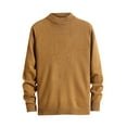 thumbnail image 1 of IROINNID Men's Sweater Round Neck Long Sleeve Jumper Mid-Length Solid Color Comfy Pullover Winter High Collar Sweater Coat Undershirt, 1 of 3