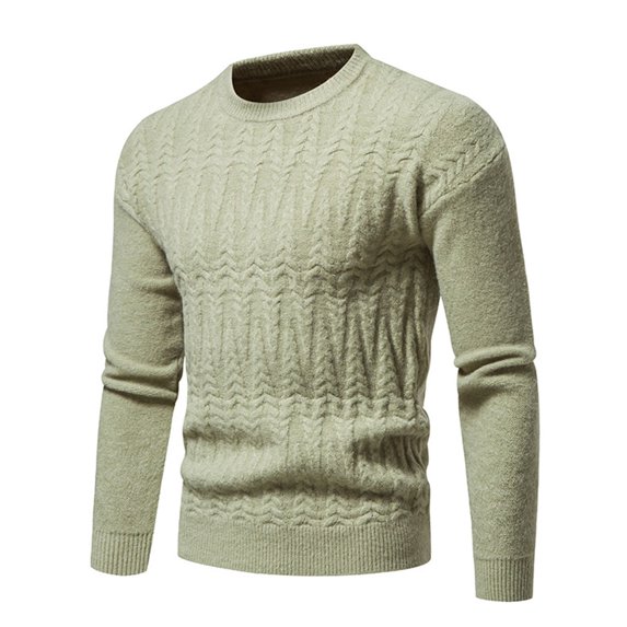 IROINNID Men's Sweater Round Neck Long Sleeve Jumper Mid-Length Solid Color Knit Pullover Spring And Autumn Youth wear Slim Fit Sweater Bottoming Shirt Large Size Sweater