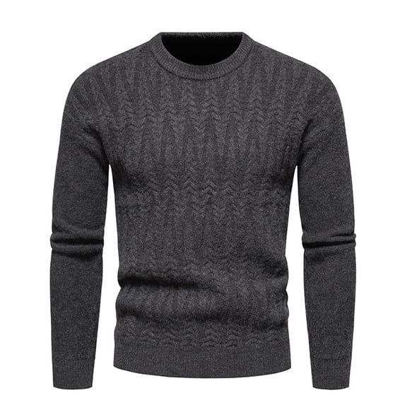 IROINNID Men's Sweater Round Neck Long Sleeve Jumper Mid-Length Solid Color Knit Pullover Spring And Autumn Youth wear Slim Fit Sweater Bottoming Shirt Large Size Sweater