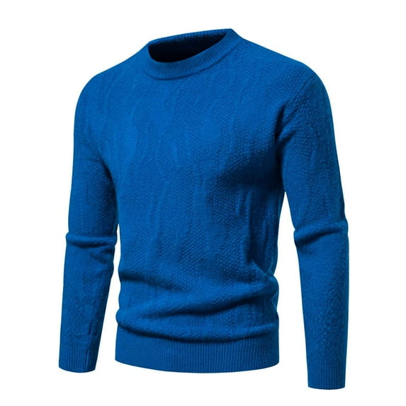 IROINNID Men's Sweater Round Neck Long Sleeve Jumper Mid-Length Solid Color Leisure Pullover Autumn And Winter Sweater Bottom Sweater